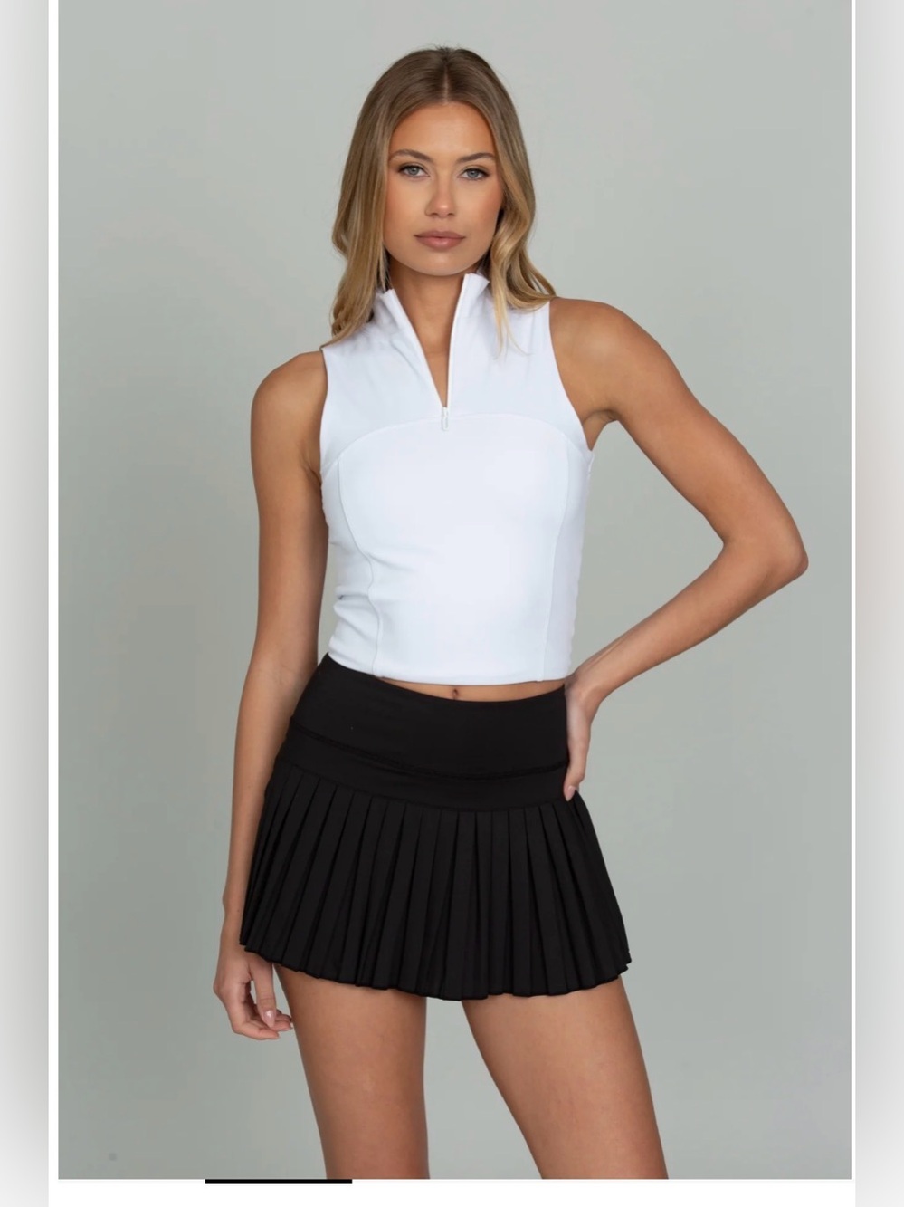 Goldhinge Pleated Black Skort- Women
